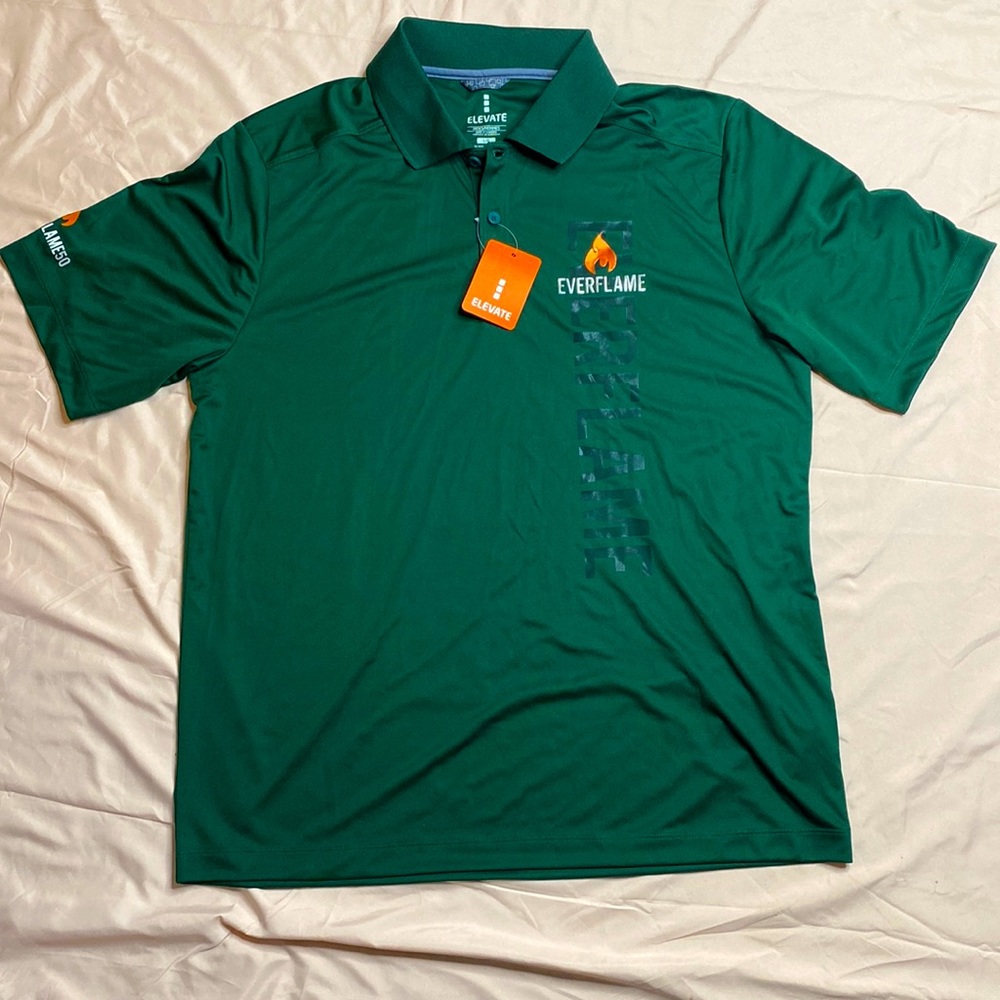 Elevate Everflame50 green polo shirt
